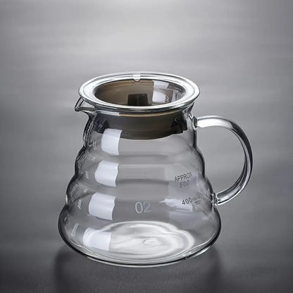 V60 Coffee Server with Measurement Markings (ml/oz), Perfect for Home Brewing and Pour Over Coffee