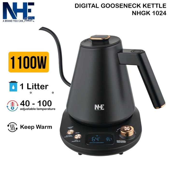 Digital Electric Kettle - 1100W 1 Liter